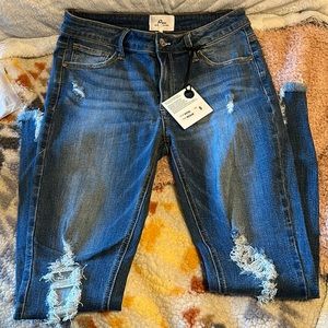 A2 distressed skinny jeans